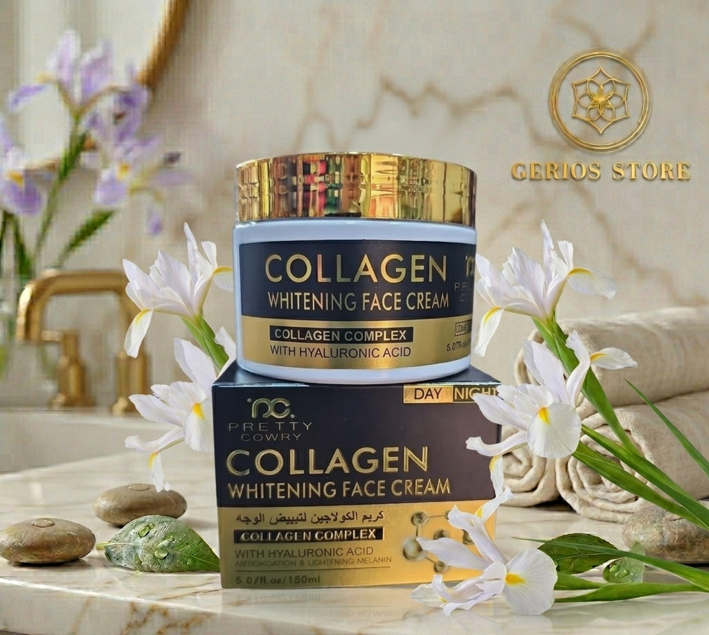Pretty Cowry Collagen Whitening Face Cream with Hyaluronic Acid (Day &amp; Night Formula)
